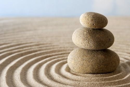 zen stones with ripples